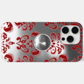 Coques Case-Mate iPhone DAMASK GEM MONOGRAS rouge blanc (Verso (horizontal))