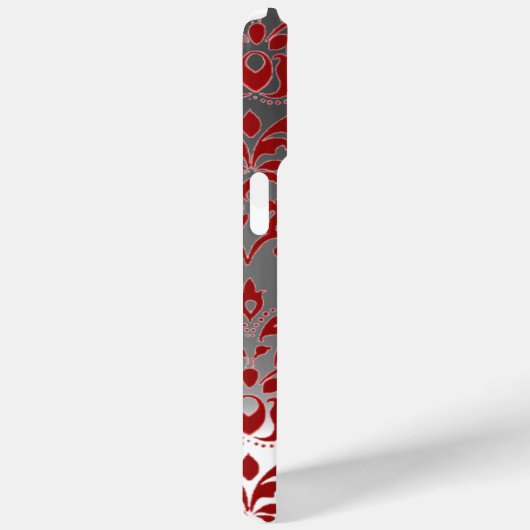 Coques Case-Mate iPhone DAMASK GEM MONOGRAS rouge blanc (Verso / Droite)