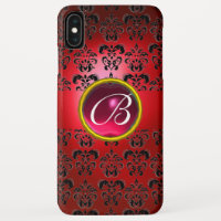 DAMASK GEM MONOGRAS rouge noir orange