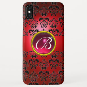 Coque Case-Mate Pour iPhone DAMASK GEM MONOGRAS rouge noir orange