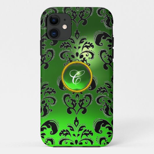 Coques Case-Mate iPhone DAMASK GEM MONOGRAS vert (Dos)