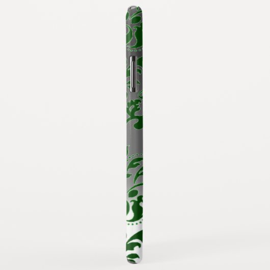 Coques Case-Mate iPhone DAMASK GEM MONOGRAS vert blanc (Dos/Droite)
