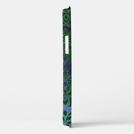 Coques Case-Mate iPhone DAMASK GEM MONOGRAS vert pourpre foncé (Verso / Droite)
