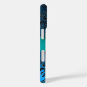 Coques Case-Mate iPhone DAMASK GIRLY MONOGRAM ruban bleu (Verso / Droite)