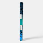 Coques Case-Mate iPhone DAMASK GIRLY MONOGRAM ruban bleu (Verso / Droite)