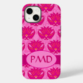 Coques Case-Mate iPhone Damask Moderne Art Nouveau Rose Monogramme Initial (Verso)
