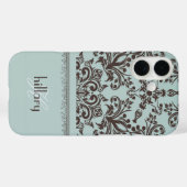 Coques Case-Mate iPhone Damask Monogram Floral (Verso (horizontal))