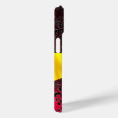 Coques Case-Mate iPhone DAMASK MONOGRAMME MONOGRAMME rouge or jaune ruban (Verso / Droite)