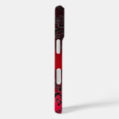 Coques Case-Mate iPhone DAMASK MONOGRAMME rouge bordeaux ruban (Verso / Droite)