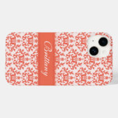Coques Case-Mate iPhone Damask orange emberglow name iphone (Verso (horizontal))
