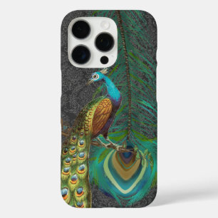 iPhone 16 Pro Case Damask Peacock & Feather You Choose Color