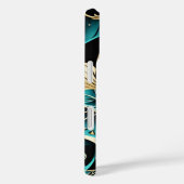 Coques Case-Mate iPhone Damask Rose Turquoise, or et noir (Verso / Droite)