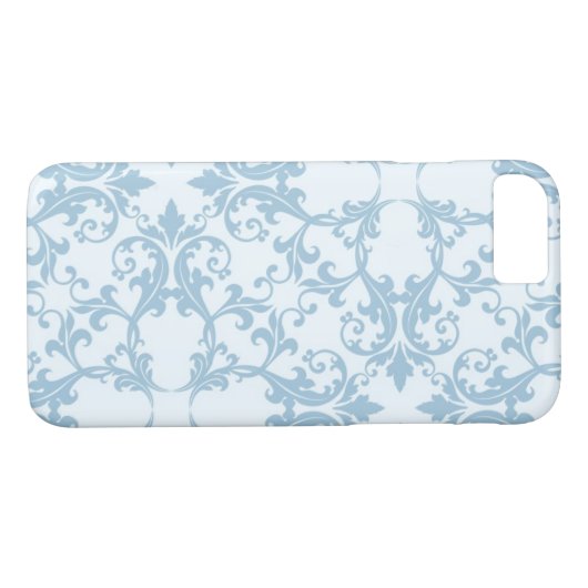 Coques Case-Mate iPhone Damassé bleu-clair (Dos (Horizontal))