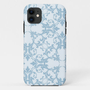 Etui iPhone Case-Mate Damassé bleu-clair