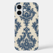 Coques Case-Mate iPhone Damassé bleu et blanc (Verso)
