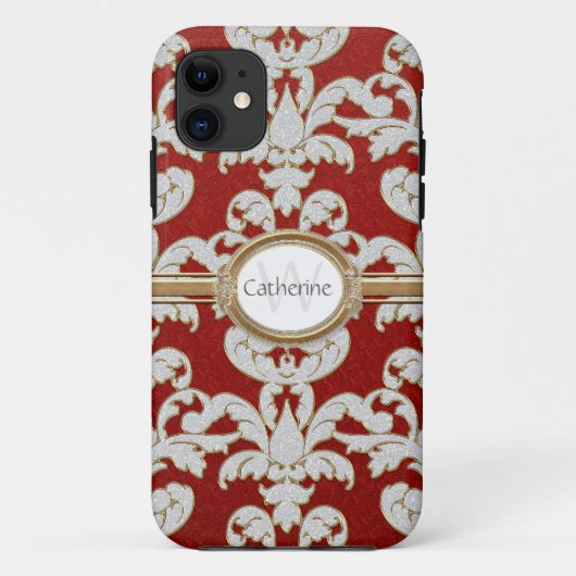 Coques Case-Mate iPhone Damassé de feuille florale d'étincelle d'Iphone 5 (Dos)