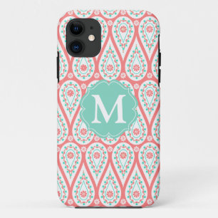 Coques Pour iPhone Damassé élégante moderne Paisley de corail