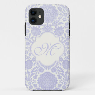 Case-Mate iPhone Case Damassé florale de lavande décorée d'un monogra