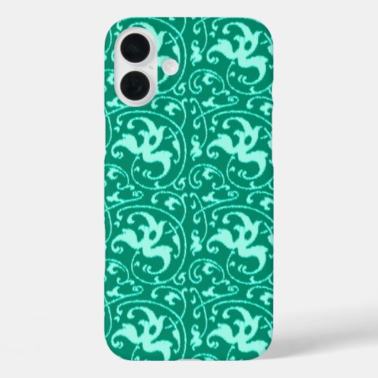 Coques Case-Mate iPhone Damassé florale d'Ikat - turquoise et Aqua (Verso)