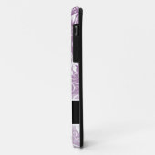 Coques Case-Mate iPhone Damassé florale pourpre et blanche de chardon (Dos/Gauche)