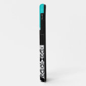 Coques Case-Mate iPhone Damassé Girly de noir d'Aqua votre nom de (Dos/Gauche)