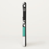 Coques Case-Mate iPhone Damassé Girly de remous de noir de turquoise de (Dos/Gauche)