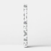 Coques Case-Mate iPhone Damassé mauresque Ikat - gris argent et blanc (Verso / Gauche)