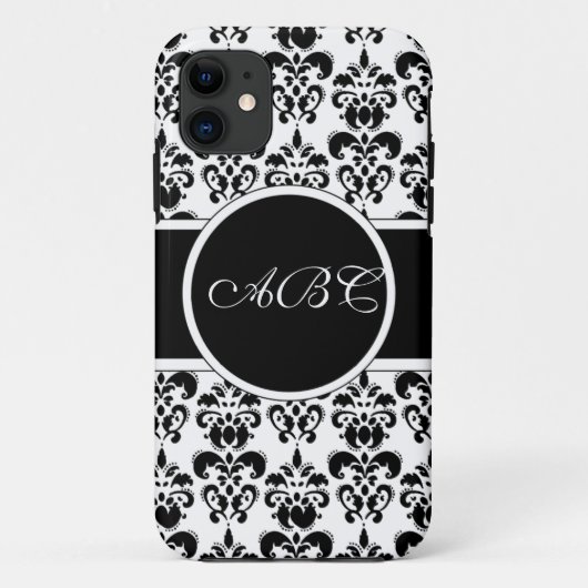 Coques Case-Mate iPhone damassé noir (Dos)
