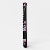 Coques Case-Mate iPhone Damassé rose et noire élégante avec le monogramme (Dos/Gauche)