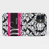 Coques Case-Mate iPhone Damassé rose personnalisée (Dos (Horizontal))