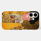 Coques Case-Mate iPhone Dame au Bubble Gum Rose avec Chat Noir Gustav Klim (Verso (horizontal))