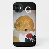 COQUES Case-Mate iPhone DAME AU MONOGRAMME DE ROSE ROUGE (Dos)