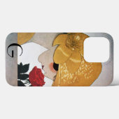 COQUES Case-Mate iPhone DAME AU MONOGRAMME DE ROSE ROUGE (Verso (horizontal))