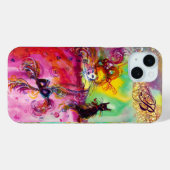 Coques Case-Mate iPhone DAME AVEC CHAT NOIR ET MASQUE Masquerade Monogramm (Verso (horizontal))