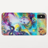 Coques Case-Mate iPhone DAME AVEC MASQUE FEATHEREE Vénitien Masquerade Nui (Dos (Horizontal))