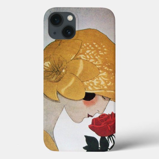 COQUES Case-Mate iPhone DAME AVEC ROSE ROUGE (Verso)
