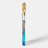 COQUES Case-Mate iPhone DAME BLEUE BOUTTERFLY, MONOGRAMME TURQUOISE OR SPA (Verso / Droite)