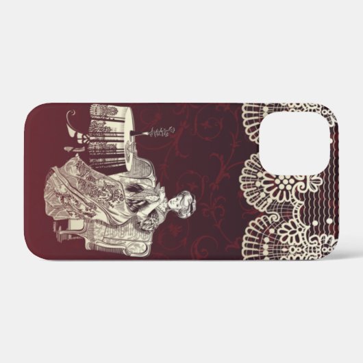 Coques Case-Mate iPhone dame boit du thé (Verso (horizontal))