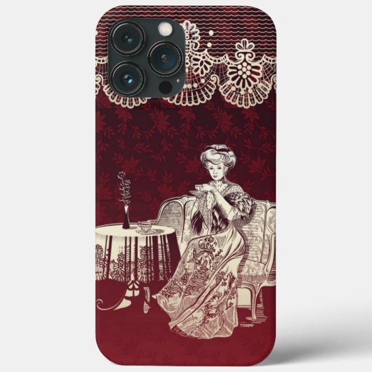 Coques Case-Mate iPhone dame boit du thé (Verso)