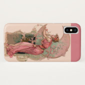 COQUES Case-Mate iPhone DAME DE LA LUNE AVEC FLEURS EN ROSE (Dos (Horizontal))