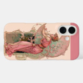 COQUES Case-Mate iPhone DAME DE LA LUNE AVEC FLEURS EN ROSE (Verso (horizontal))
