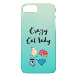 Coques Pour iPhone Dame du chat fou et 4 chats mignons