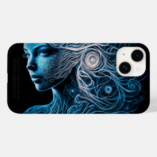Coque Pour iPhone 14 Dame en spirales de lumière numérique