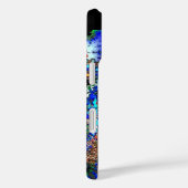 Coques Case-Mate iPhone Dame ÉPHÉMÉRALE Avec Masque Fracté Bleu Noir (Verso / Droite)