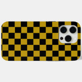 Coques Case-Mate iPhone Dame esthétique noir et or à carreaux rétro (Verso (horizontal))