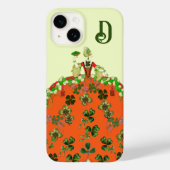 Coques Case-Mate iPhone DAME ORANGE, SHAMROCK Saint-Patricks Day Monogram  (Verso)