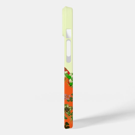Coques Case-Mate iPhone DAME ORANGE, SHAMROCK Saint-Patricks Day Monogram  (Verso / Gauche)