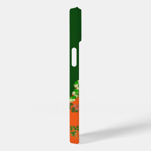 Coques Case-Mate iPhone DAME ORANGE, SHAMROCK Saint-Patricks Day Monogramm (Verso / Droite)