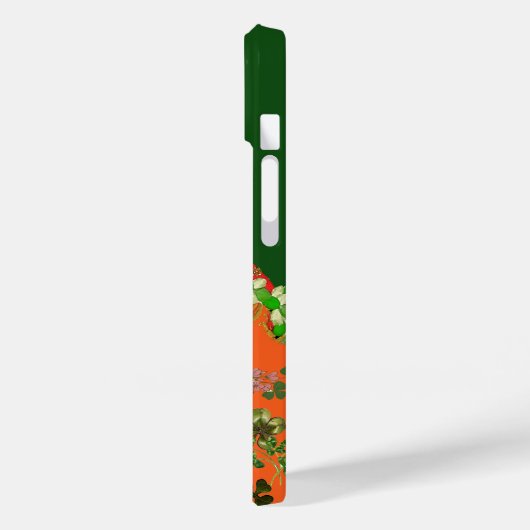 Coques Case-Mate iPhone DAME ORANGE, SHAMROCK Saint-Patricks Day Monogramm (Verso / Gauche)