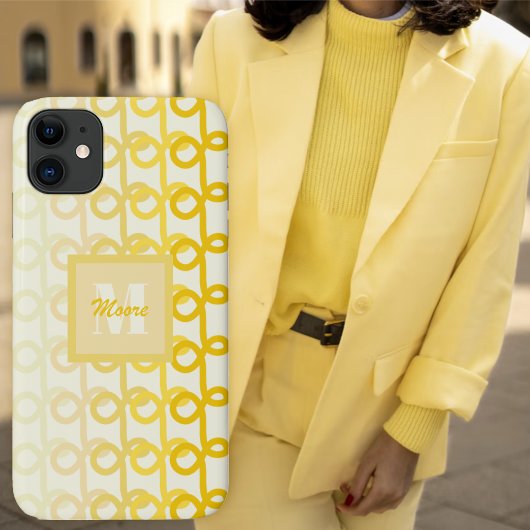 Coques Case-Mate iPhone Dames amoureuses jaunes rayées